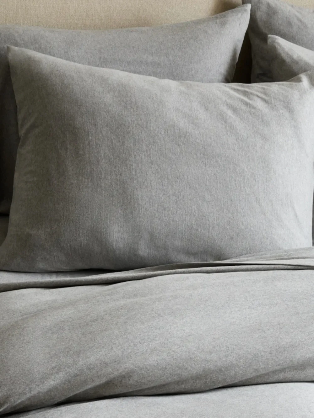 New Organic Jersey Duvet Cover set with shams King/Cal King Gray